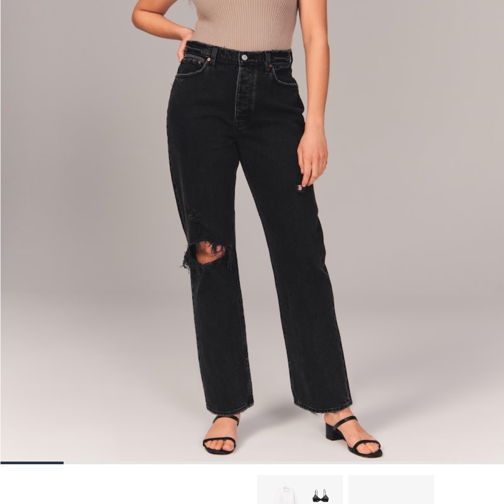 High rise Abercrombie dad jean